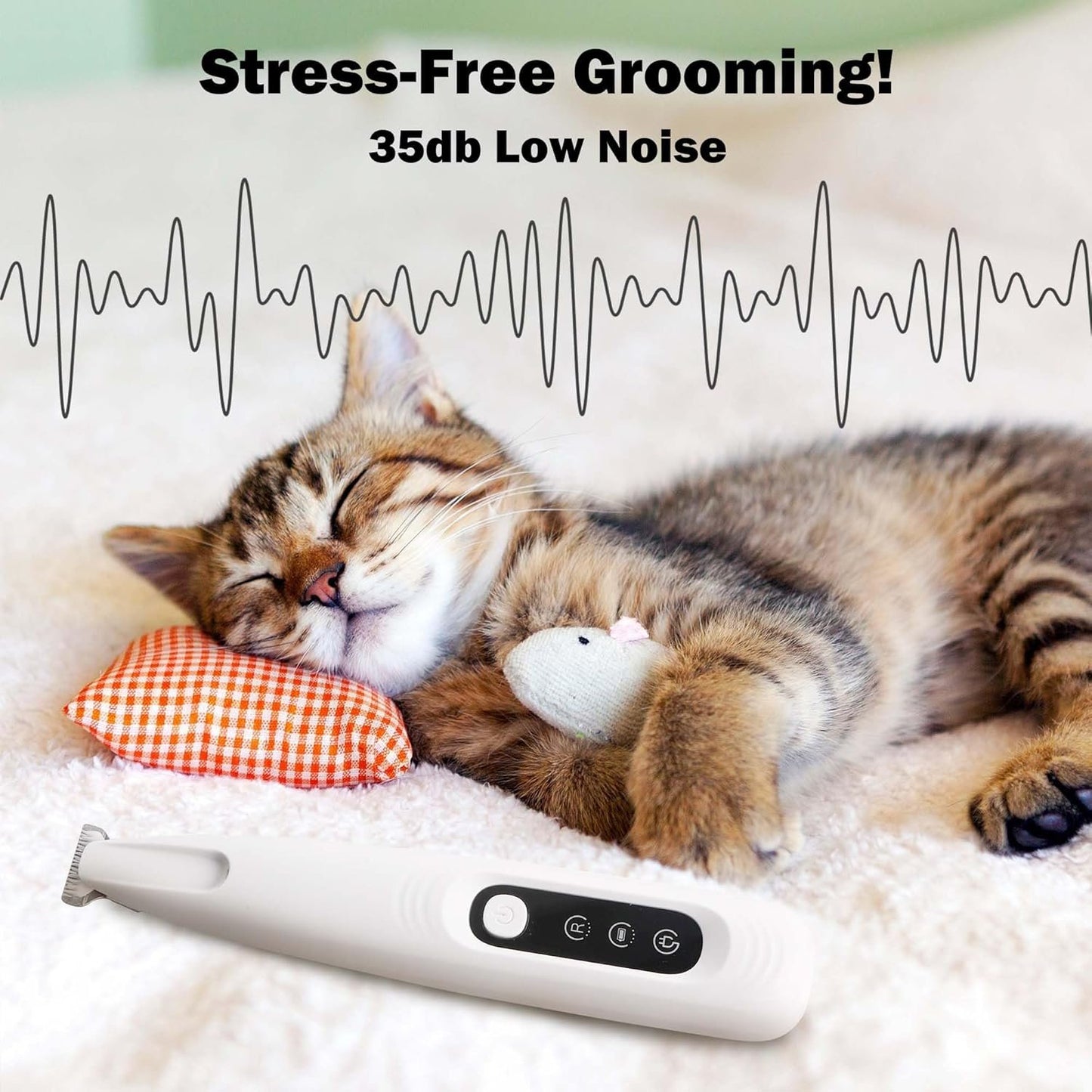 Dog Grooming Kit with LED Light, 18mm Blade Cat Clippers for Grooming, 35dB Low Noise Pet Paw Trimmer, USB Rechargeable, Waterproof IPX4, Precision Clippers for Paws, Ears, Face, and Rump
