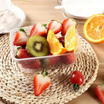 50 Sets Takeaway Containers With Lids, 650ml Microwave Safe Food Containers, Disposable Plastic BPA Free Packaging for Restaurants