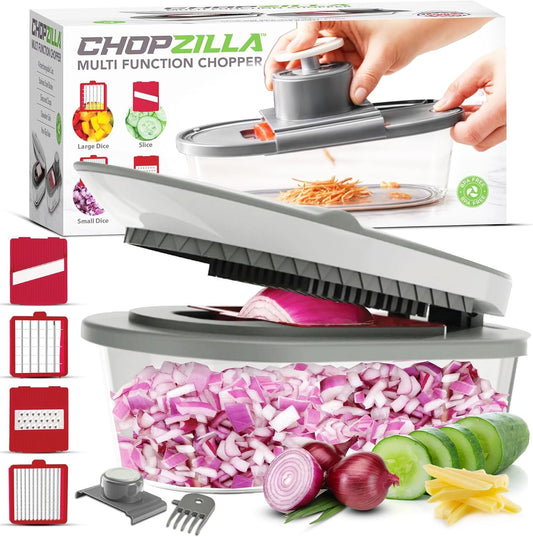 CHOPZILLA Veggie Chopper with Container, All in 1 Vegetable Chopper, Food Chopper, Onion Chopper, Fruit Cutter, Salad Chopper, Potato Vegetable Slicer, Hachoir a Legumes As Seen on TV