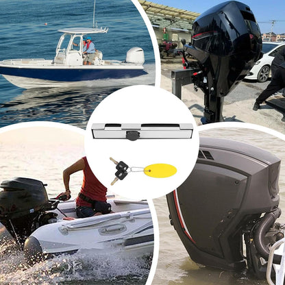 Outboard Motor Lock, Adjustable Boat Motor Protection, 11.96in Stainless Steel Engine Tools, Marine Security Device for Beginners, Professionals, Outdoor Safety Accessories