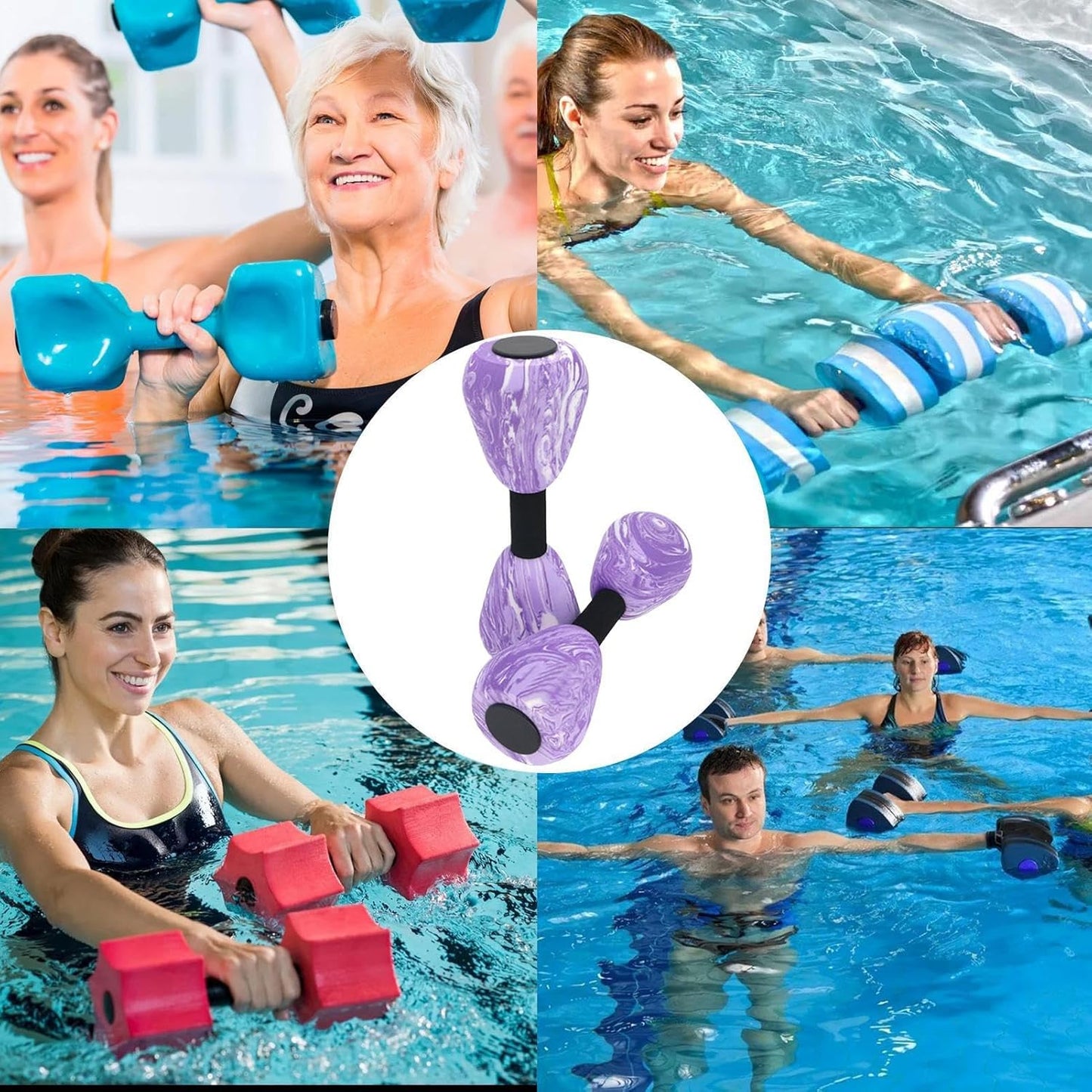Aquatic Dumbbells Water Weights, Pool Exercise Equipment, 3,54 pollici Adorable Compact Resistance Pool Equipment, Aerobic Workout Gear for Training, Palestra, Swimming