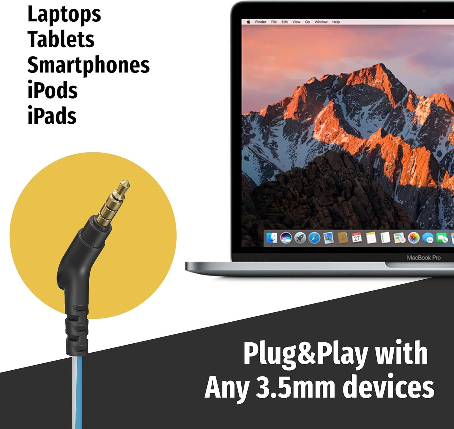 Symphonized Wired Ear buds with Microphone — 90% Noise Cancelling In Ear Headphones Wired, Ear Buds Wired, Earbuds for Computer, Android & PC — Corded Earbuds, Plug In Earphones with Mic (3.5mm Jack)