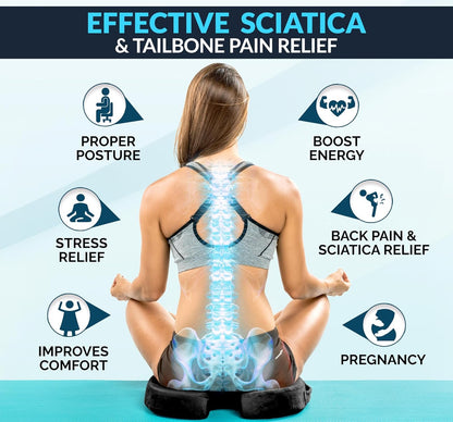 ComfiLife Gel Enhanced Seat Cushion for Desk Chair – Premium Gel + Memory Foam Office Chair Cushion, Car Seat Cushion for Driving, Gaming – Chair Cushions for Back & Sciatica Pain Relief (Black)