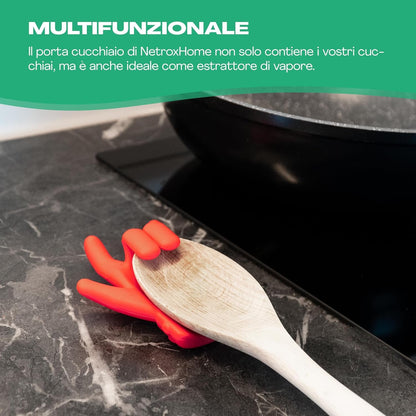 Netrox - Kitchen Ladle Holder - BFA Free for Food and Heat Resistant up to 230 °C - Fun Gift - Mestoo Utensil Rest Otti Spatula Stani Special Spoon Holders Gadget Spoon