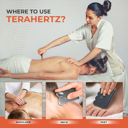 TeraRX Terahertz Gua Sha Body Massage Tool – Stone Acupressure Tool for Targeted Muscle Tension Relief – 100% Authentic Body Scraper, Great Self Care Gifts for Women