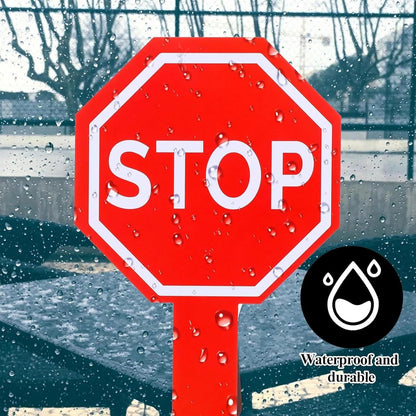 Stop and Go Sign, 10 Pieces Guard Stop Signs, Waterproof Double-Sided Warning, Sturdy Handle Paddle, Traffic Control Tools, Parking Safety, Kids Awareness Activities