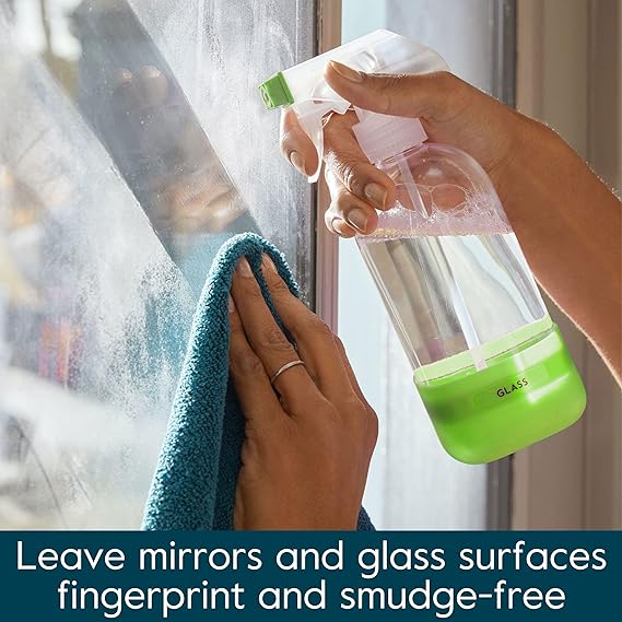 Grove Co. Glass Cleaner, Refill Concentrate (6 x 1 Fl Oz) Streak Free, Plant-based Household Cleaning Supplies, No Plastic Waste, Orange & Rosemary Fragrance, 3 x 2 Pack Refills