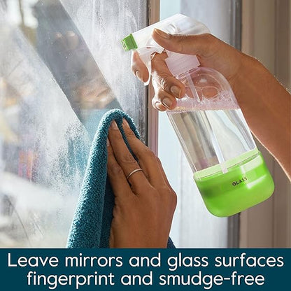 Grove Co. Glass Cleaner, Refill Concentrate (6 x 1 Fl Oz) Streak Free, Plant-based Household Cleaning Supplies, No Plastic Waste, Orange & Rosemary Fragrance, 3 x 2 Pack Refills