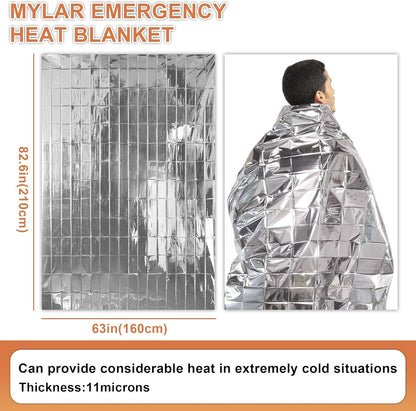 Oture Emergency Space Blankets, 6 Pack Survival Thermal Blanket, Mylar Thermal Survival Blankets Emergency Foil Blanket for Keeping Body Warm,Ourdoor, Hiking, Camping Gear, Travelling