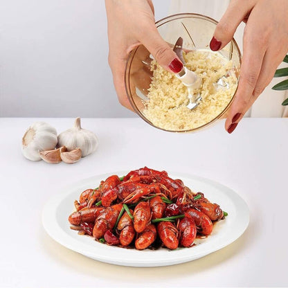 HfGrey - Stainless Steel Hand Held Vegetable Chopper, Multi Purpose Manual Food Chopper - Onion Chopper - Garlic Chopper - Nut Chopper - Veggie Chopper dicer, Hand Pull Manual Food Processor