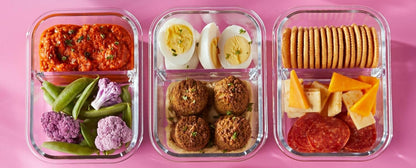 Pyrex Meal Prep Divided Glass Storage, 580 ml Capacity