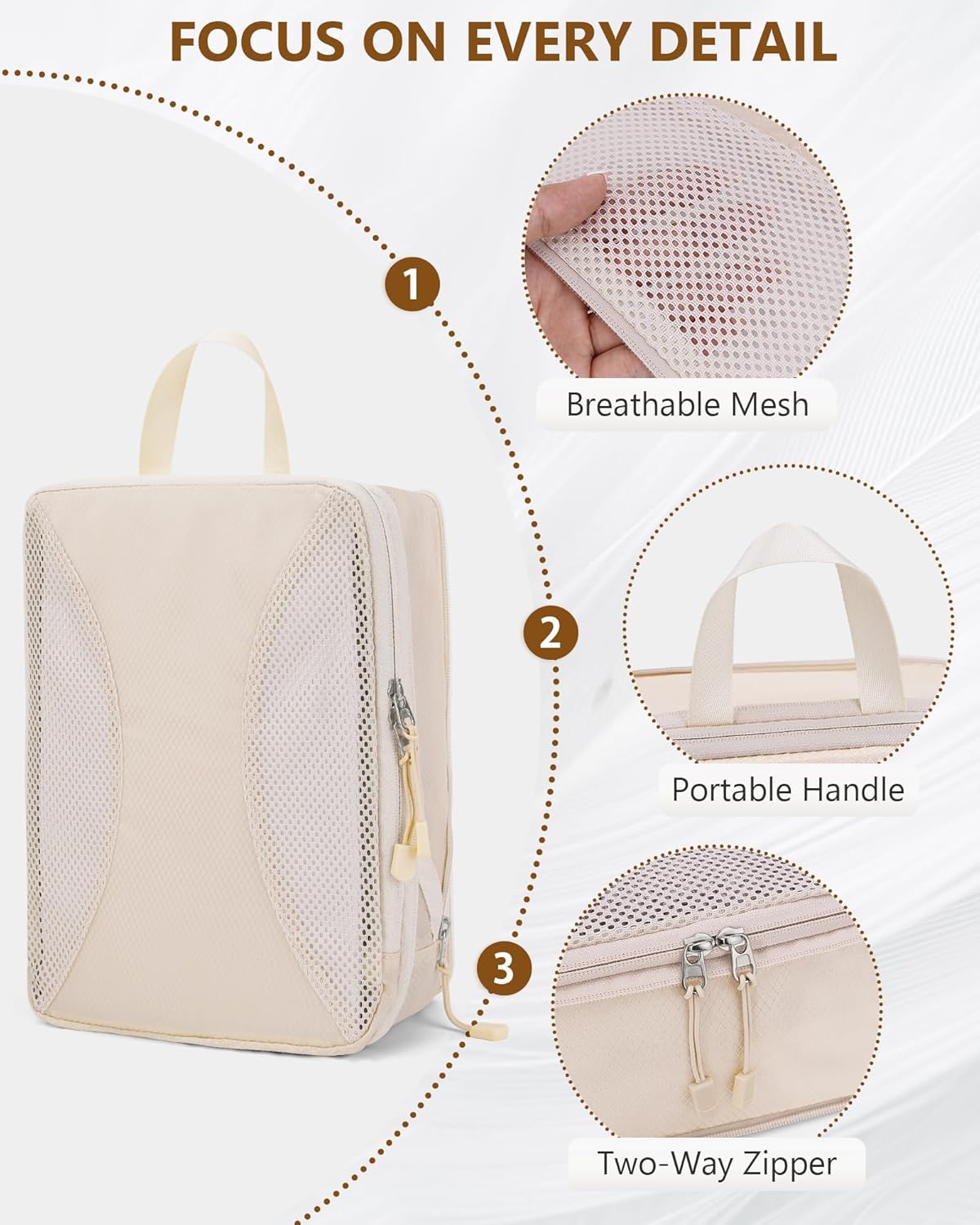 Compression Packing Cubes 10 Sets, Packing Organizers, Extensible Suitcase Organiser Bags, Travel Organizer Cubes for Travel Essentials Beige