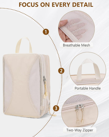 Compression Packing Cubes 10 Sets, Packing Organizers, Extensible Suitcase Organiser Bags, Travel Organizer Cubes for Travel Essentials Beige