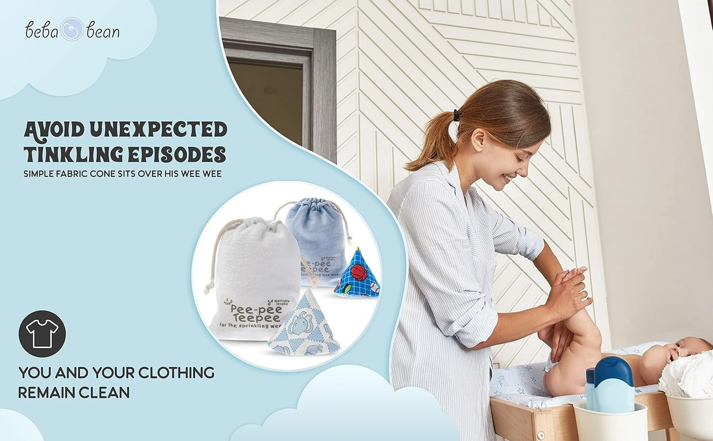 Pee Pee Teepee Camping White with LAUNDRY bag 5 pieces baby boy pee shield babyboy essentials peepeeeteepee baby boy teepee pee shield pee covers