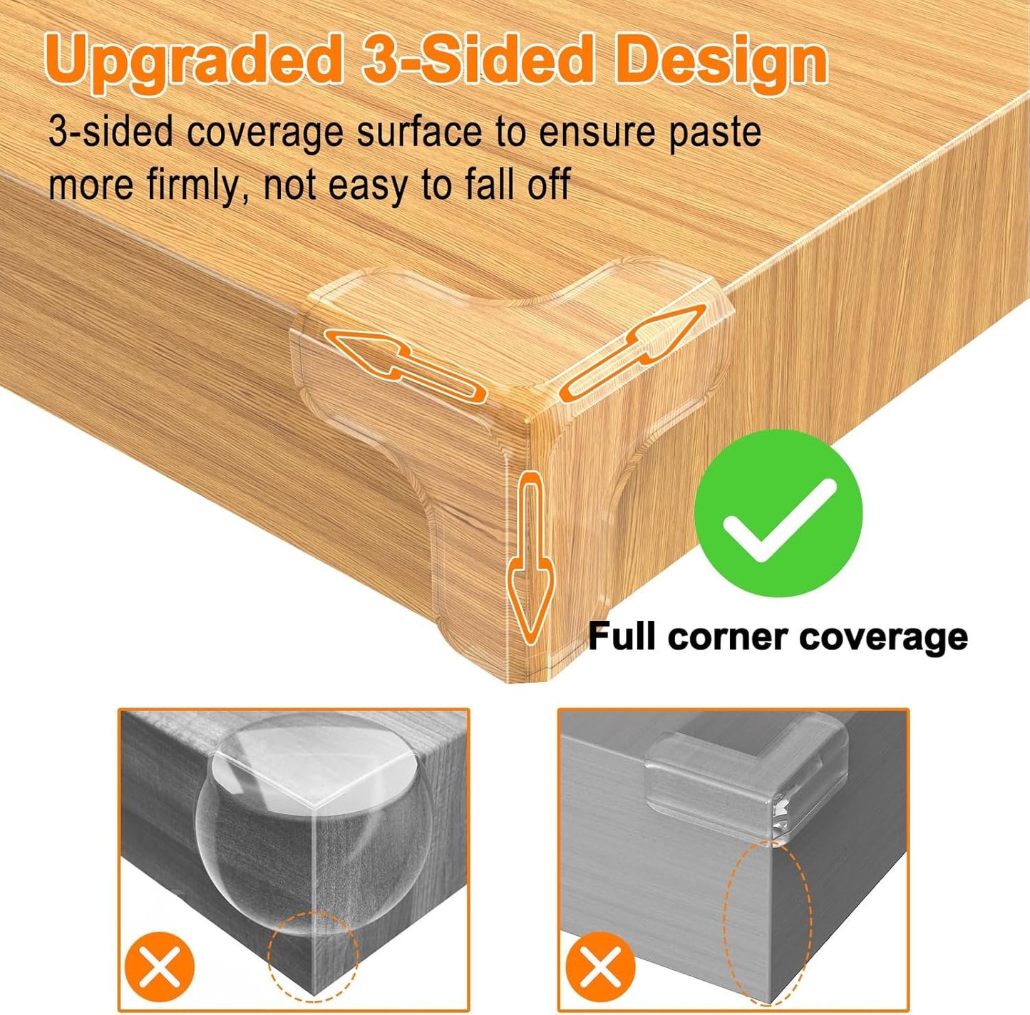 E-PRONSE New Baby Proofing Corner Protector: 12 Pack Extra Large Clear Table Corner Protectors for Corners and Edges