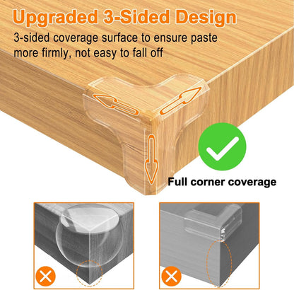 E-PRONSE New Baby Proofing Corner Protector: 12 Pack Extra Large Clear Table Corner Protectors for Corners and Edges