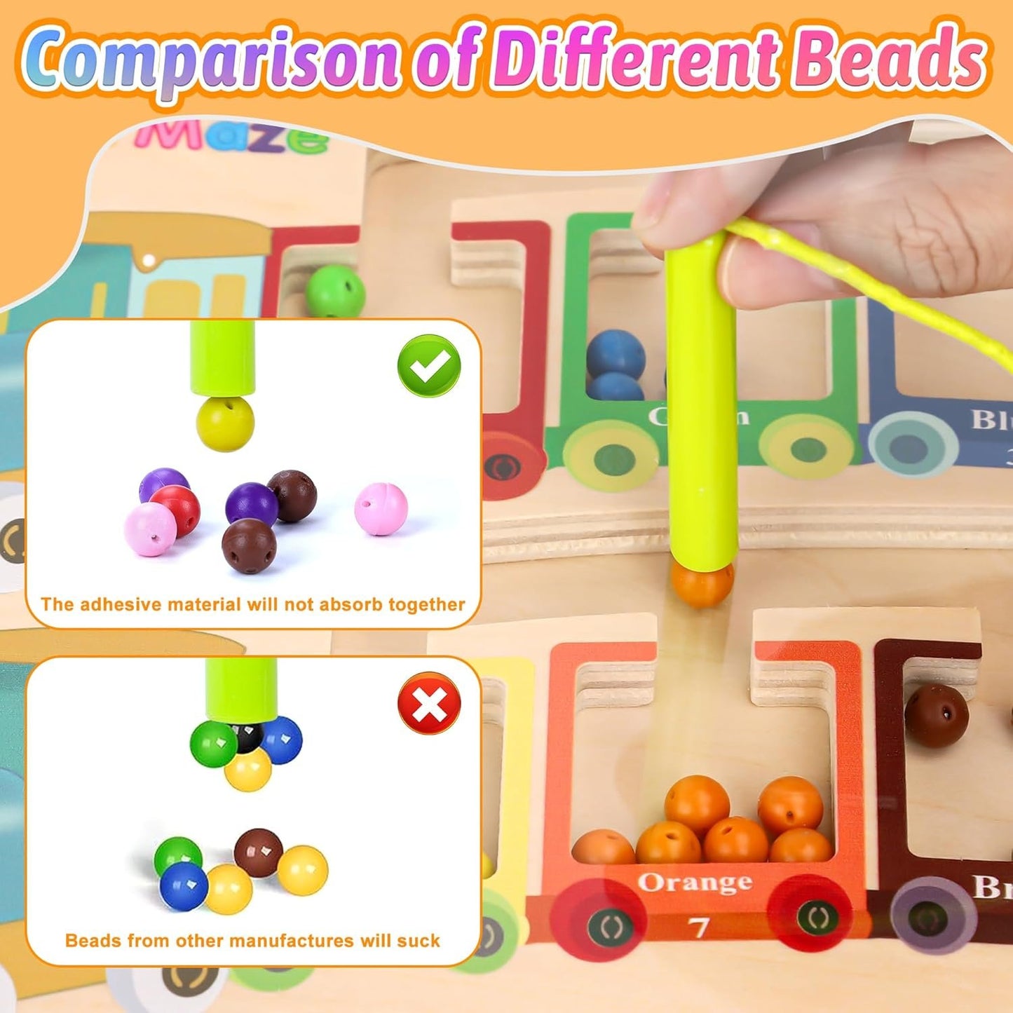 Vindany Magnetic Color and Number Maze Montessori Toys Wooden Magnet Board Puzzles Toddler Activities Learning Counting Matching Games Montessori Toys (Magnetic Color and Number Maze)