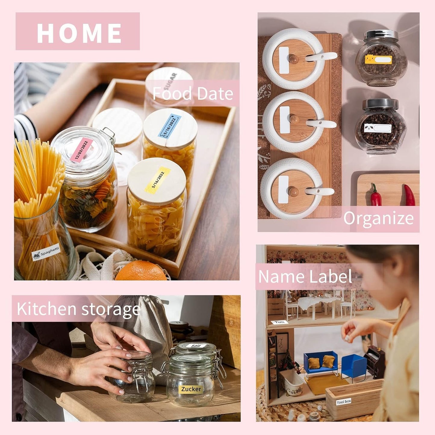 Label Maker Machine, Phomemo D30 Portable Bluetooth Label Printer with Tape Label Maker Handheld, Multiple Templates Available for Smartphone Easy to Use for Office Home Organization USB Rechargeable