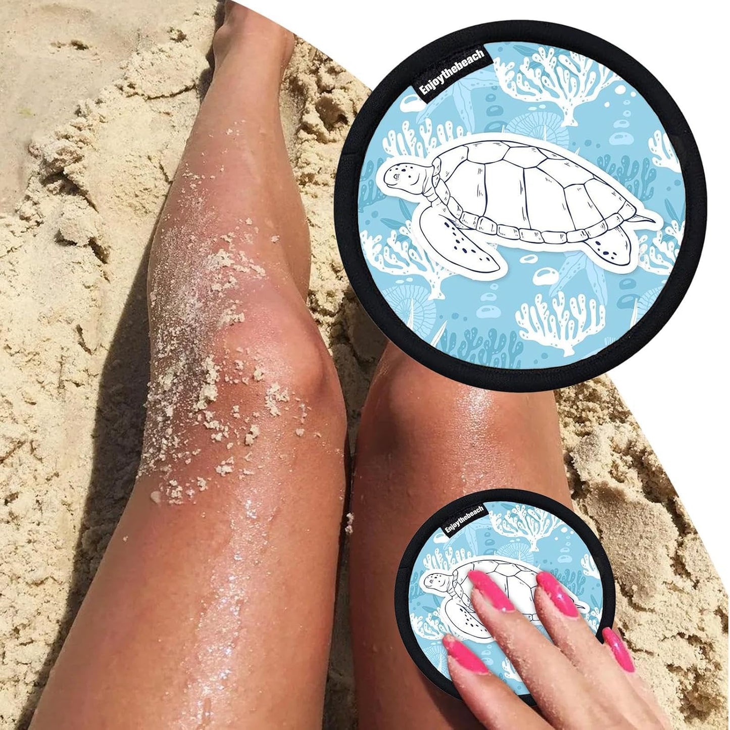 Sand Brush Remover Beach, Sand Removal Mitt, 4.72 Inches Multifunctional Cleanings Brushes, Beach Accessories Must-Have for Cleaning Hands, Dry Sands Cleaner Compact