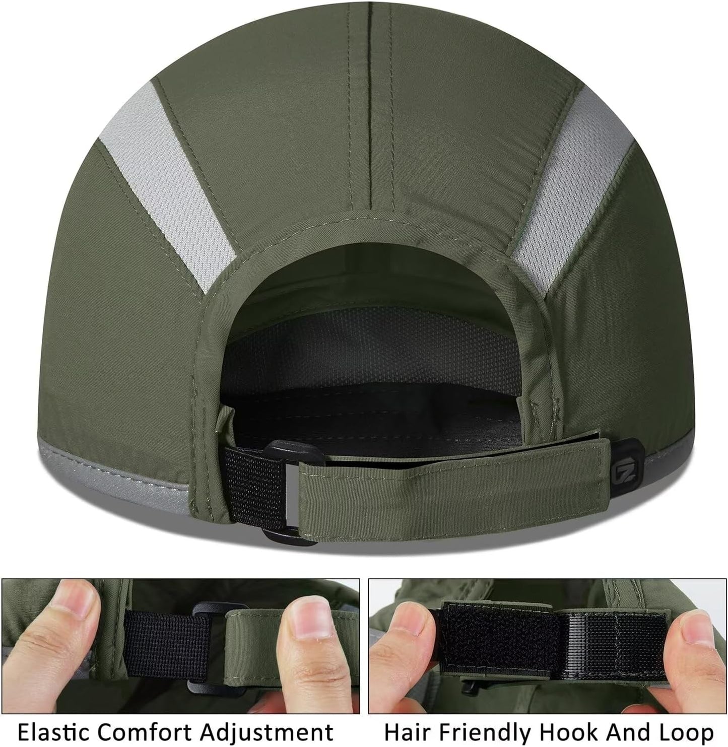 GADIEMKENSD UPF50+ Folding Outdoor Hat Unstructured Reflective Design Breathable Soft Sport Cap for Outdoor Sport