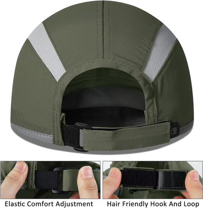 GADIEMKENSD UPF50+ Folding Outdoor Hat Unstructured Reflective Design Breathable Soft Sport Cap for Outdoor Sport