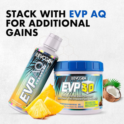 Evogen EVP 3D - Stim Free Pre-Workout | Muscle Pump & Vascularity, Mental Focus, Boosts Nitric Oxide | Arginine Nitrate, L-Citrulline, Lion's Mane | Tropic Thunder | 40 Servings