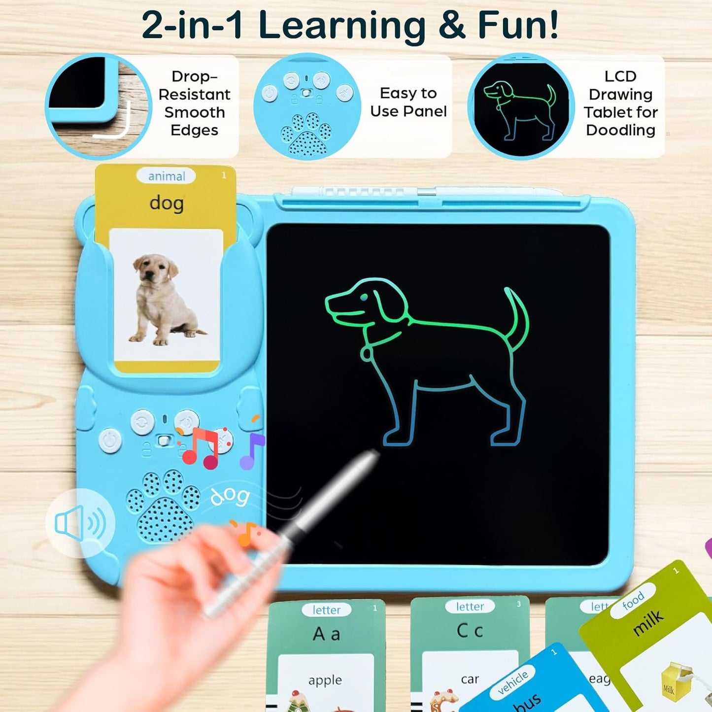 Talking Flash Cards for Toddlers - LCD Writing Tablet Kids - Drawing Tablet Toddler Toys 510 Sight Words for Ages 3 4 5 6 - Autism & Speech Therapy Toys - Kindergarten Gifts for Boys and Girls