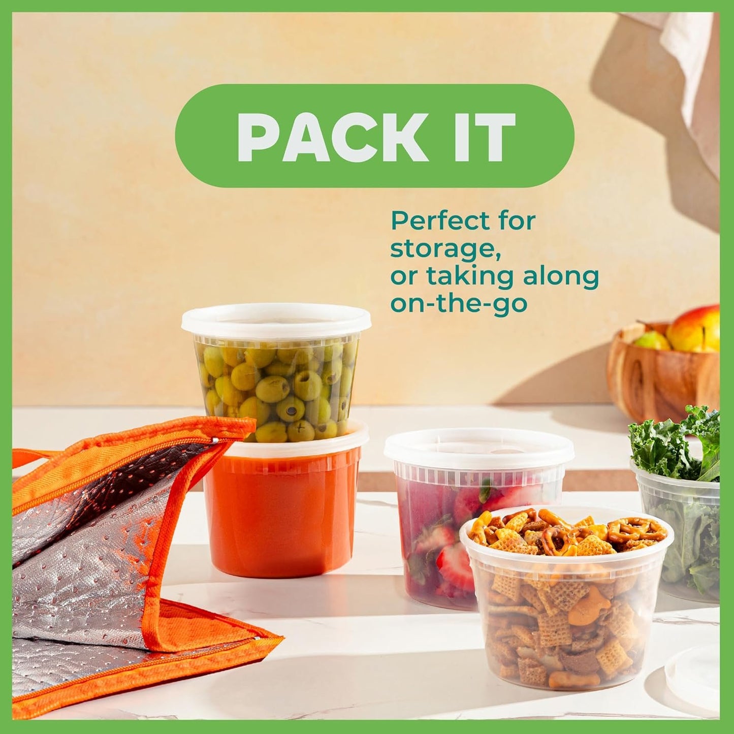 16 Oz Deli Food Containers with Lids - (36 Sets) Airtight Food Storage Takeout Meal Prep Containers To Go with 36 Lids, BPA-Free, Dishwasher, Microwave Safe