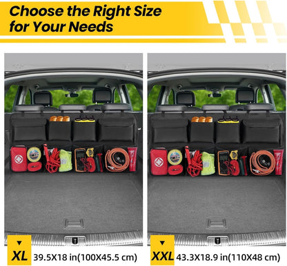 Car Trunk Organizer, Backseat Hanging Organizer with 8 Large Storage Bag Super Capacity for SUV,Truck,Van -Your Space Saving Expert