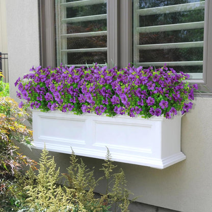 SOMYTING Artificial Azalea Flowers Outdoor UV Resistant Fake Flowers Silk Flowers Faux Plastic Plants Garden Porch Window Box Pot Decorations Spring Summer Home Decor (Purple, 16 Bundles)