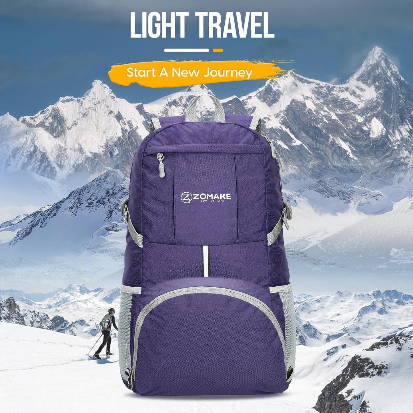 ZOMAKE Packable Hiking Backpack 35L, Water Resistant Lightweight Foldable Backpacks Daypack for Outdoor Hiking Women Men