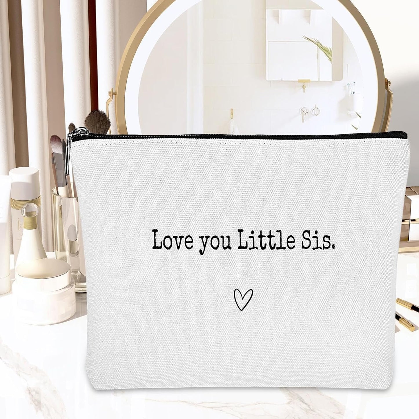 Besreey Best Sister Ever Toiletry Bag - Best Sister Ever Large Organizer Sister | Portable Travel Toiletries Hygiene Bag, Funny Christmas Birthday Makeup Cosmetic Bag