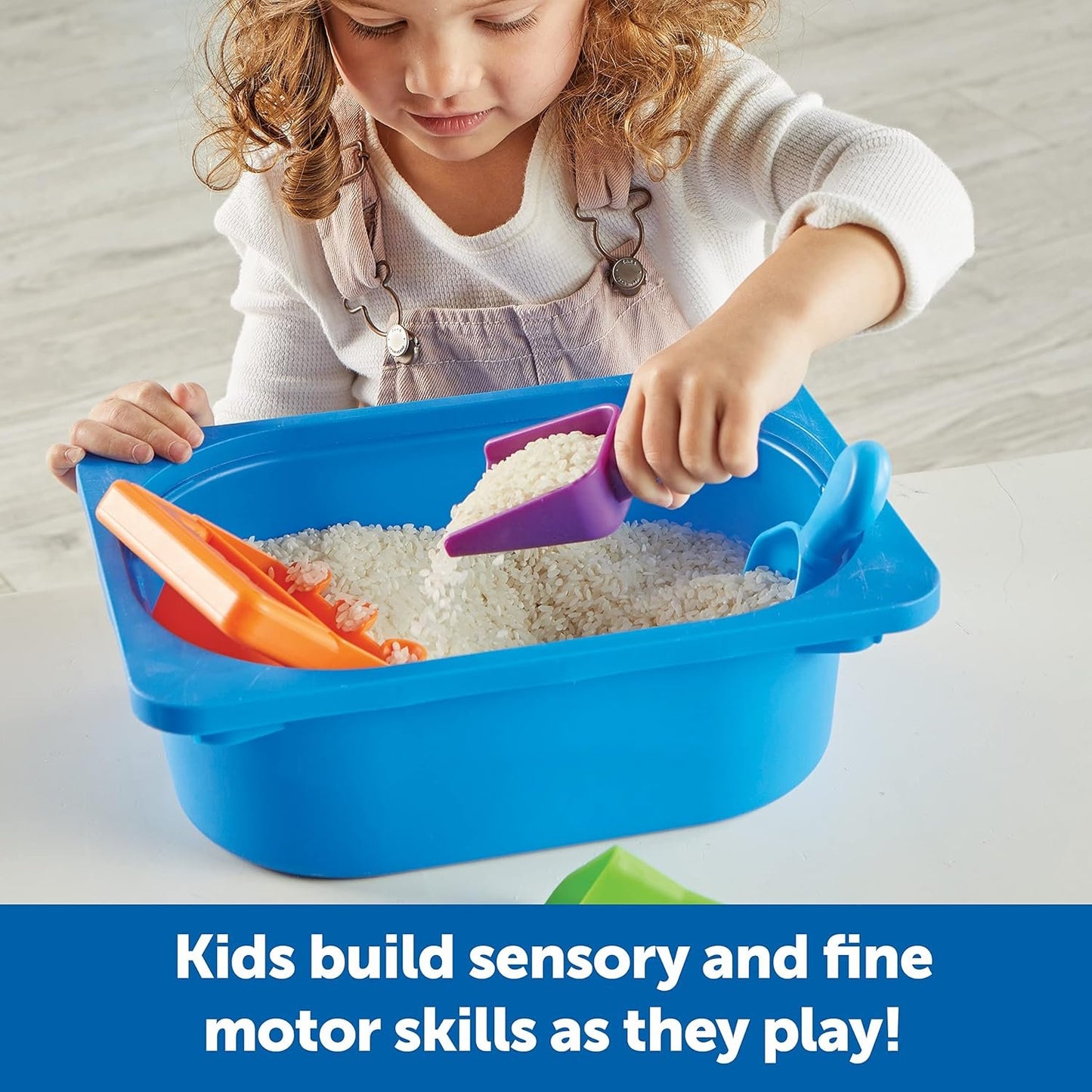 Learning Resources Helping Hands Sensory Scoops, 4 Pieces, Ages 3+, fine Motor Skills, Sensory Toys for Children, Sensory Toys for Toddlers, Sensory bin, Toddler Tool Set