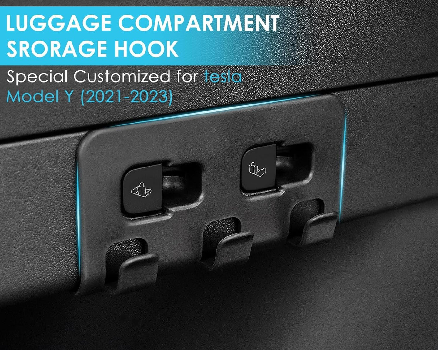 DS. DISTINCTIVE STYLE Model Y Trunk Grocery Bag Hooks Compatible with Tesla Model Y 5 Seater 2021-2023 Series Interior Accessories Tote Trunk for Storage Bags