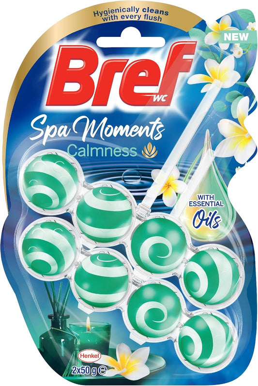 Bref Spa Moments Calmness Rim Block Toilet Cleaner with Essential Oils, 50 g (Pack of 2)