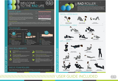 RAD Roller Stiff/Deep Tissue Peanut Massage Tool/Eco Friendly Silicone/for Neck, Upper Back, Thoracic Spine, Psoas, Self Myofascial Release, Massage and Mobility/Black