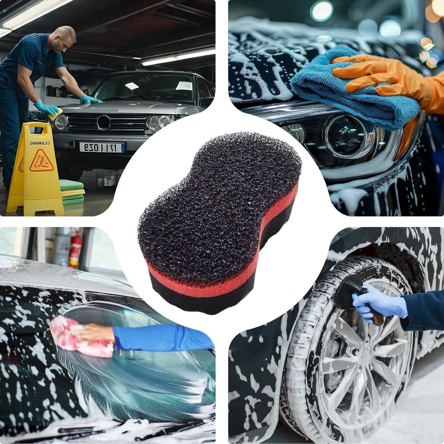 Car Sponge, Cotton Applicator Pads, Honeycomb Wax Buffing Sponges, Detail Cleaning and Polishing Tool, Durable Auto Care Accessories, Ideal for Car Wash, Detailing, Maintenance