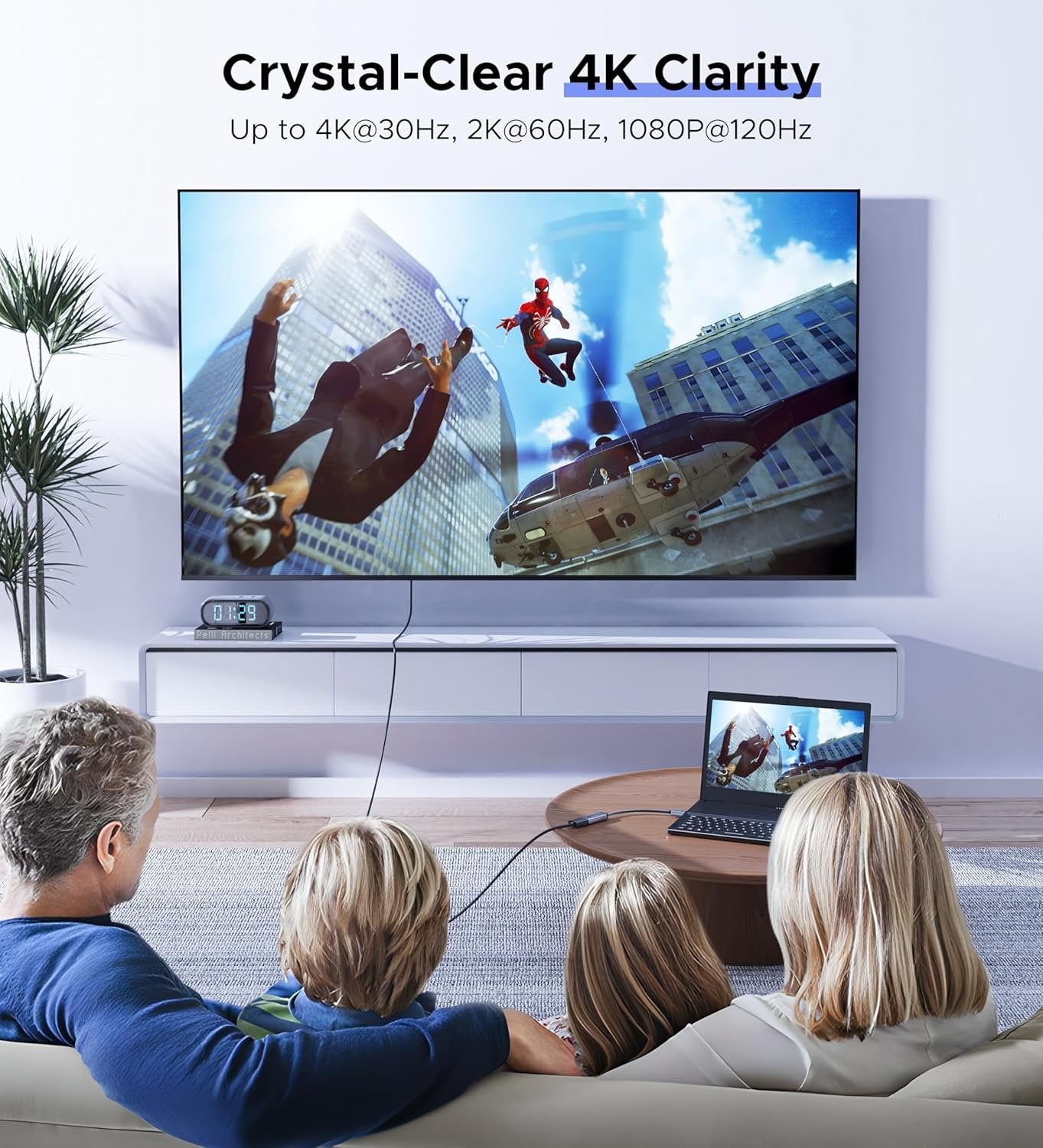 4K DisplayPort to HDMI Adapter WARRKY [Metal Case, Nylon Braided] One-Way ONLY from Display Port (DP) Computer to HDMI Screen 1080P@120Hz Converter Compatible with Nvidia, AMD. Male to Female. Passive