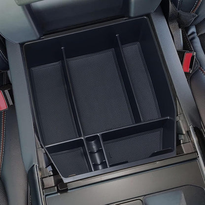 Zxiaochun Center Console Organizer Compatible with 2021 2022 2023 2024 2025 Ford F150 Interior Accessories, Armrest Box Insert Storage Tray (Full Console w/Bucket Seats ONLY)-Black Trim