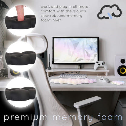 Qloud Cloud Wrist Rest for Keyboard - Palm Rest Pad for Computer Gaming - Rainbow Desk Arm Support