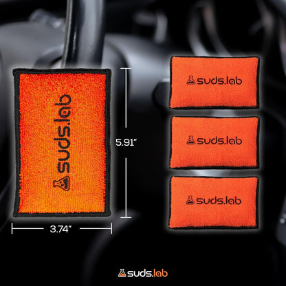 Suds Lab DS Microfiber Detailing Scrub Pad 2 Pack - Car Interior Cleaning & Detailing Microfiber Scrub Pads - Safe On Leather, Vinyl, Plastic, Etc.