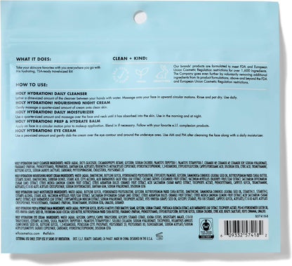 e.l.f. SKIN Jet Set Hydration Kit, Travel Size Moisturizing Skincare Set, Face Cleanser, Conditioner, Moisturizer, Eye Cream and Night Cream, Vegan & Cruelty Free