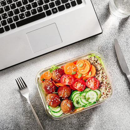 M MCIRCO 24-Piece Glass Food Storage Containers with Snap Locking Lids,Glass Meal Prep Containers Set - Airtight Lunch Containers, Microwave, Oven, Freezer and Dishwasher