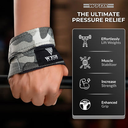 Wyox Figure 8 Weight Lifting Straps with Neoprene Wrist Support Pair (Black)