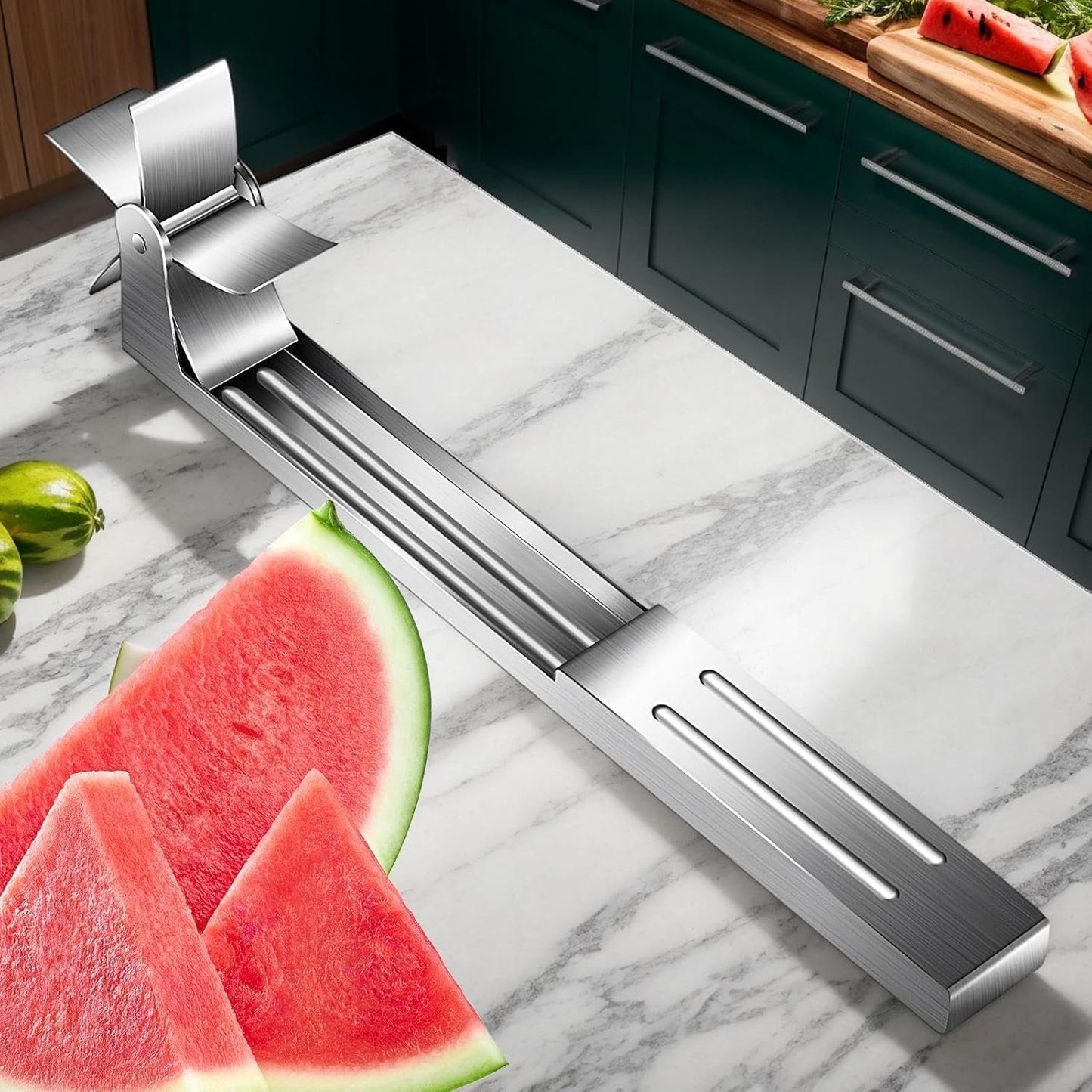 Nybhyjka Watermelon Cutter Stapler Tool Wheel Watermelon Cutter | Watermelon Cutting Tool - Multifunctional Fruit Gadget Cuber Kitchen Use Pineapple with Easy