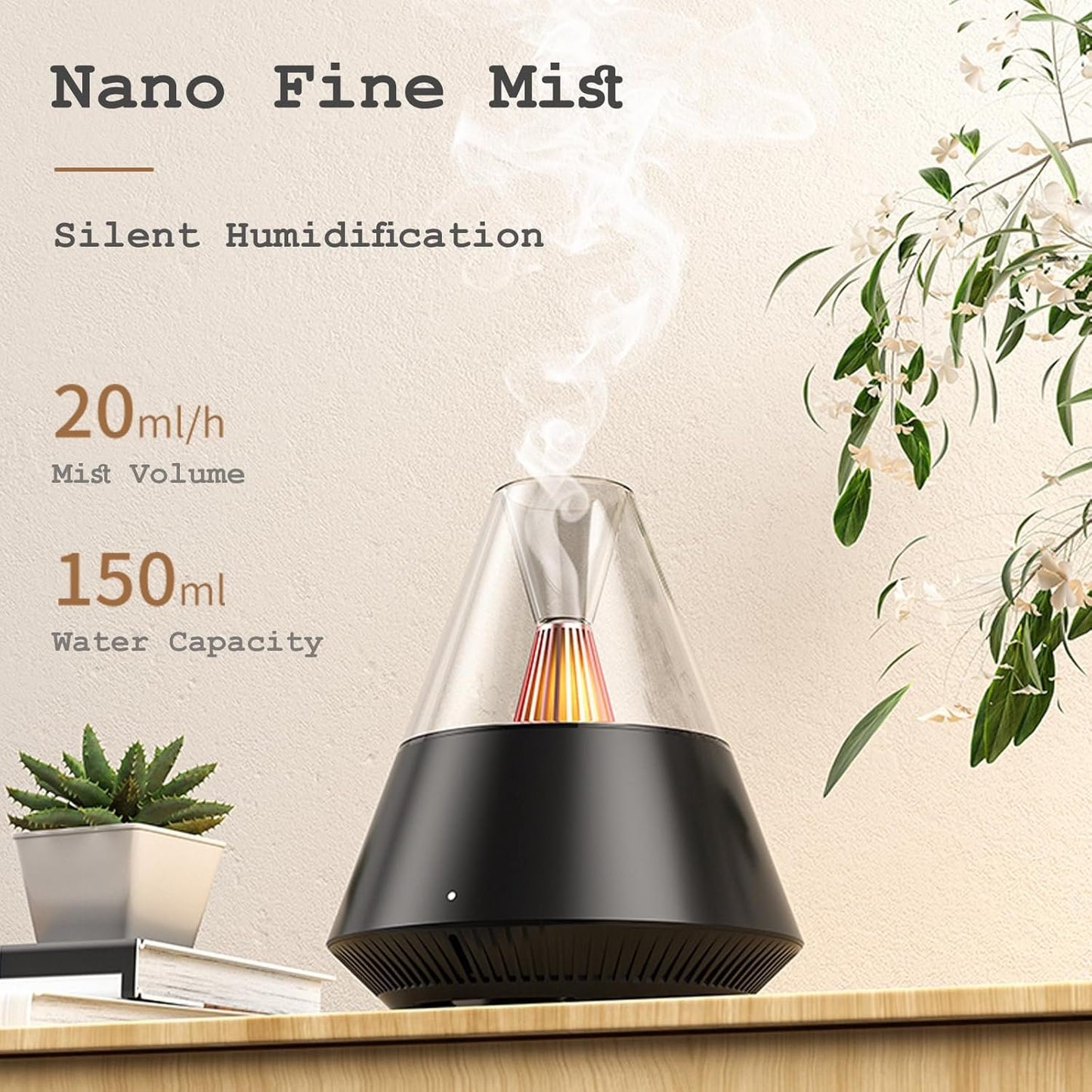 DEALFUN Essential Oils Aroma Diffuser,Portable Humidifier with Cool Mist and Warm Light Effect,Remote Control,150 ml Capacity,for Bedroom, Office, Living Room, Yoga (Black)
