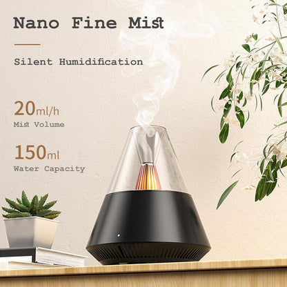 DEALFUN Essential Oils Aroma Diffuser,Portable Humidifier with Cool Mist and Warm Light Effect,Remote Control,150 ml Capacity,for Bedroom, Office, Living Room, Yoga (Black)