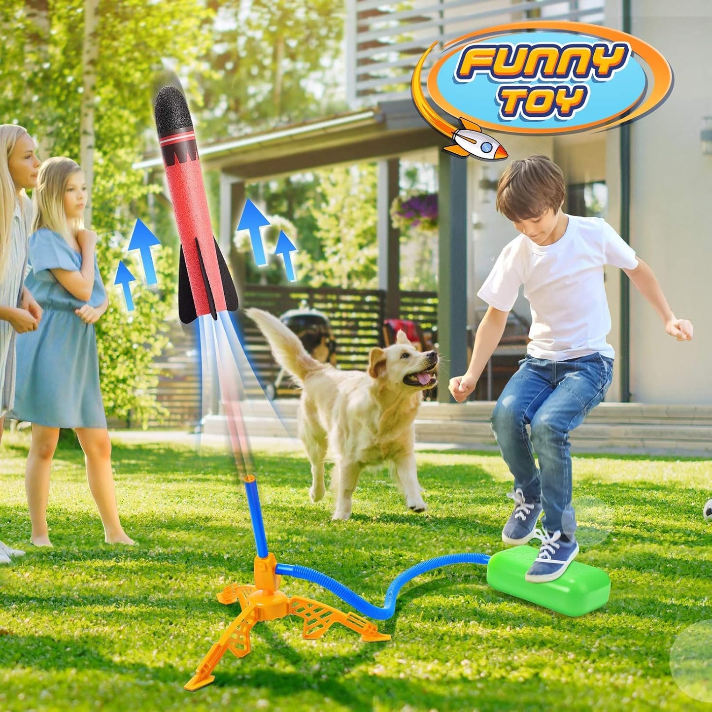 Toys for Boys Age 3-12, Notique Rocket Toy Fun Toys for 3-12 Year Old Boys Rocket Set Kids for 3-12 Year Old Girls Outdoor Toys Rocket Kit Birthday Gifts for Girls Age 3-12 Boys Toys Red