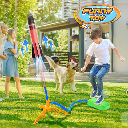 Toys for Boys Age 3-12, Notique Rocket Toy Fun Toys for 3-12 Year Old Boys Rocket Set Kids for 3-12 Year Old Girls Outdoor Toys Rocket Kit Birthday Gifts for Girls Age 3-12 Boys Toys Red