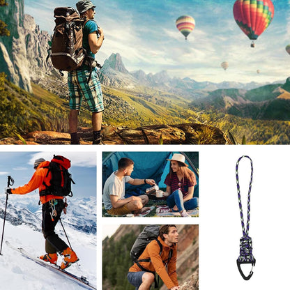 Generico Carabiner Strap, Hiking Gear Lanyard, Triangular Buckle Lock Clip, Quick Release Hook Strap Clasp, Key Chain Holder for Outdoor Activities, Camping, Travel, Climbing, 1 Piece